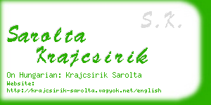 sarolta krajcsirik business card